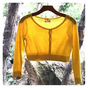 Pins and Needles yellow crop sweater, size m.