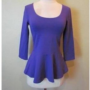 Express Navy Peplum Top