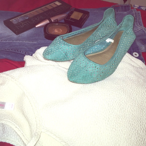 ❤️Turquoise blue flats