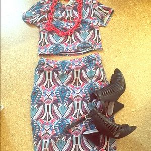 skirt and crop top set