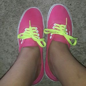 Pink and lime green vans