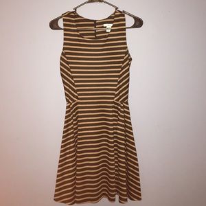 Bar III black and brown striped dress