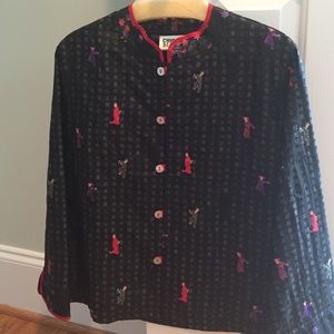 Chicos  Design Black Silk Jacket, size 1