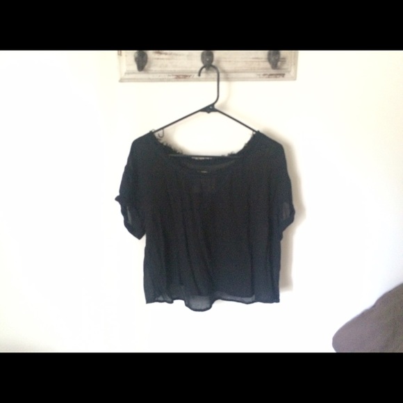 Sheer flowy crop top