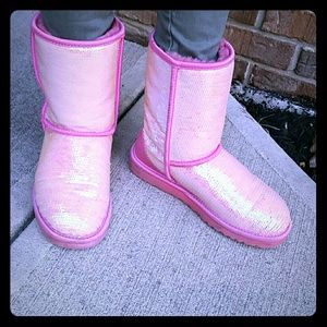 UGG pink sequin boots