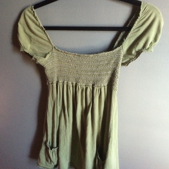 Abercrombie & Fitch Olive Green Babydoll Top