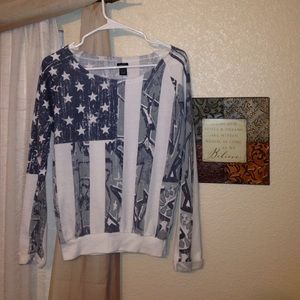 Long sleeved, American Flag like sweater