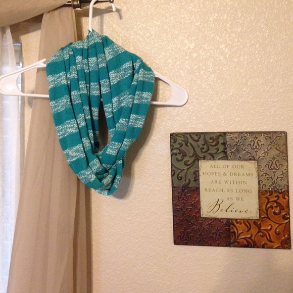 Teal striped scarf