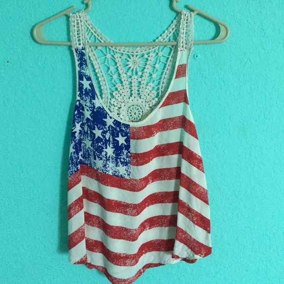 American Flag Crop Top
