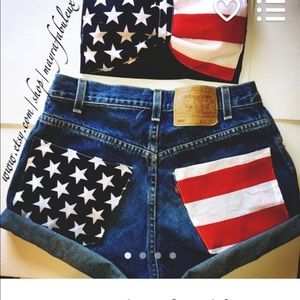 American Flag High Waisted Shorts