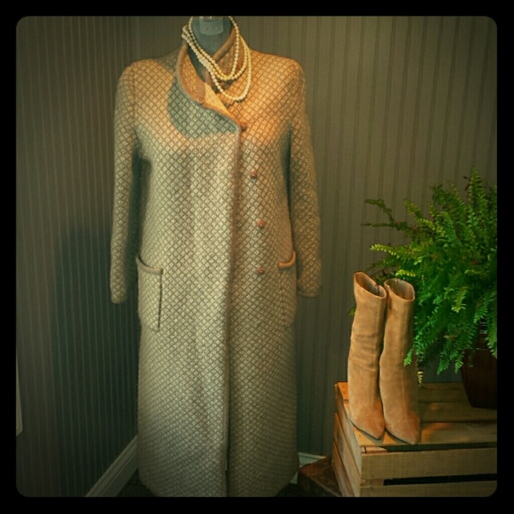 *SOLD* Vintage Taupe Mohair Long Jacket Medium