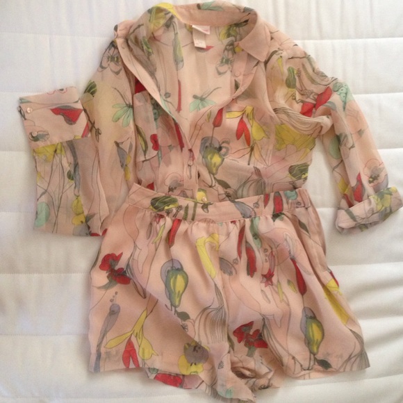 Floral Button Up and Shorts Set