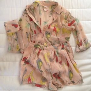 Floral Button Up and Shorts Set