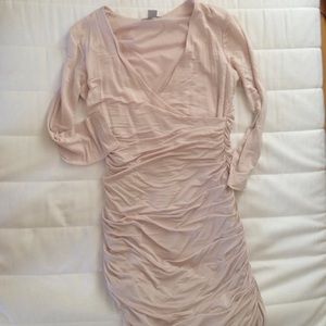 Long sleeve ruched dress