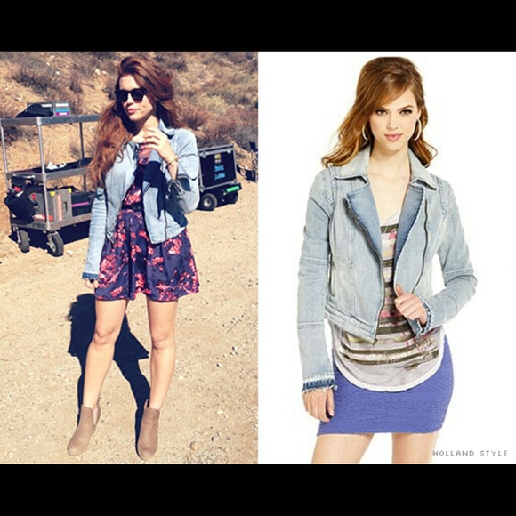 LOOKING FOR denim light-wash motorcycle jacket