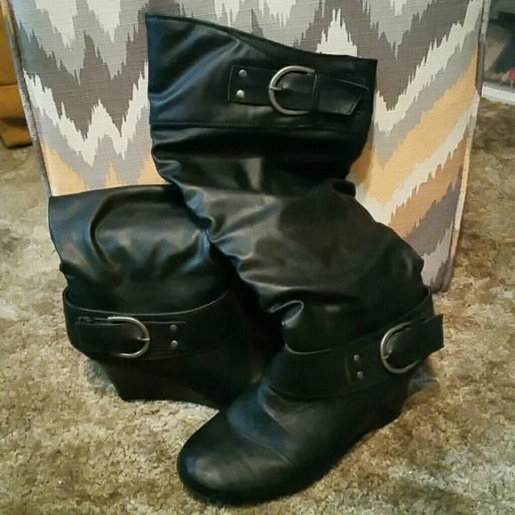 Knee high heel boots