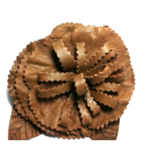 Leather Flower pin and clip