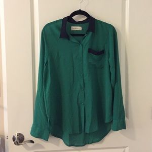 Abercrombie green sheer shirt size L