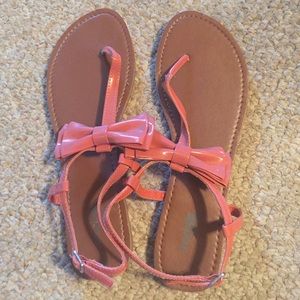 Charlotte Russe Pink Bow Tie Sandals