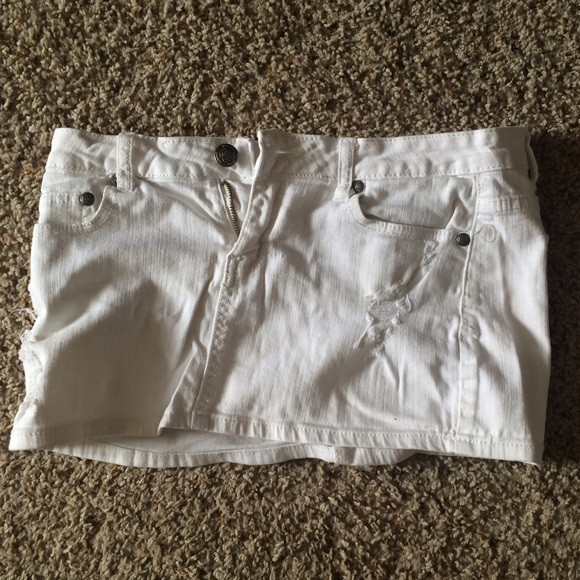 White denim short skirt