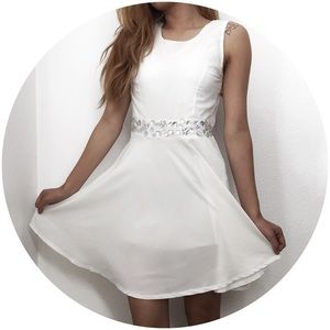 White rhinestone dress
