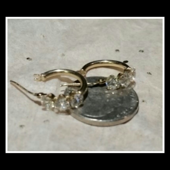 🆕GOLDTONE CZ EARRINGS - Picture 1 of 2