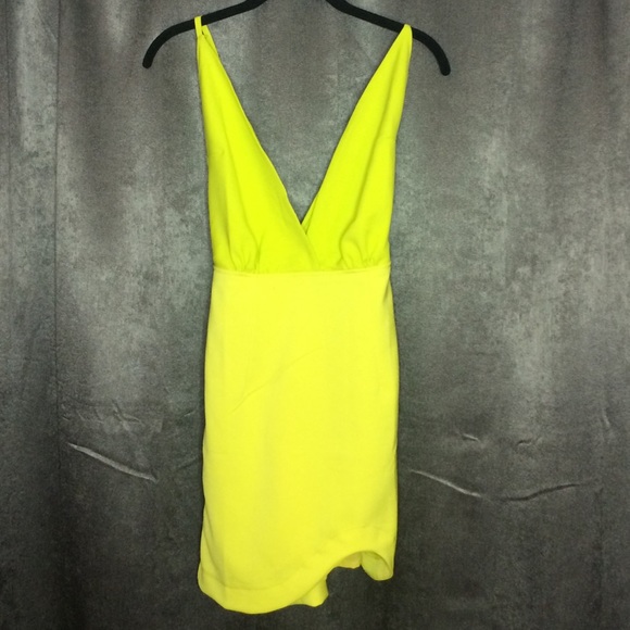 Showpo Dresses & Skirts - Neon Yellow Green Deep V open back dress