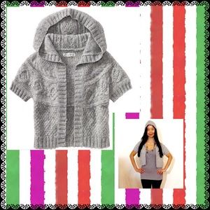 Aeropostale Cable Knit Wool Wrap Hoodie Sweater.