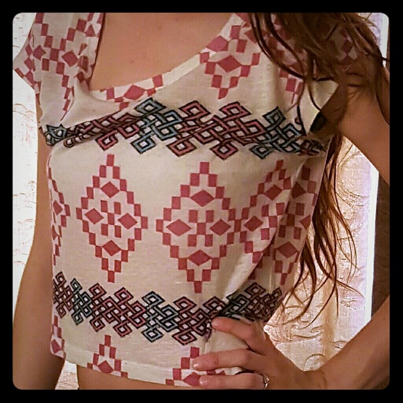 Boho tribal patterned crop top