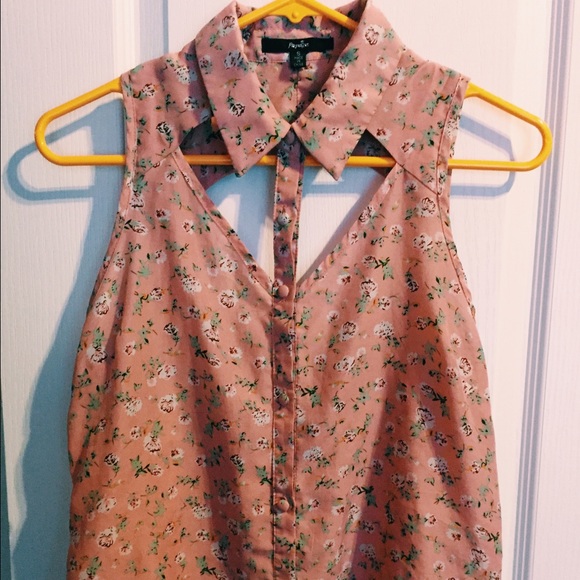 Cut Out Floral Blouse
