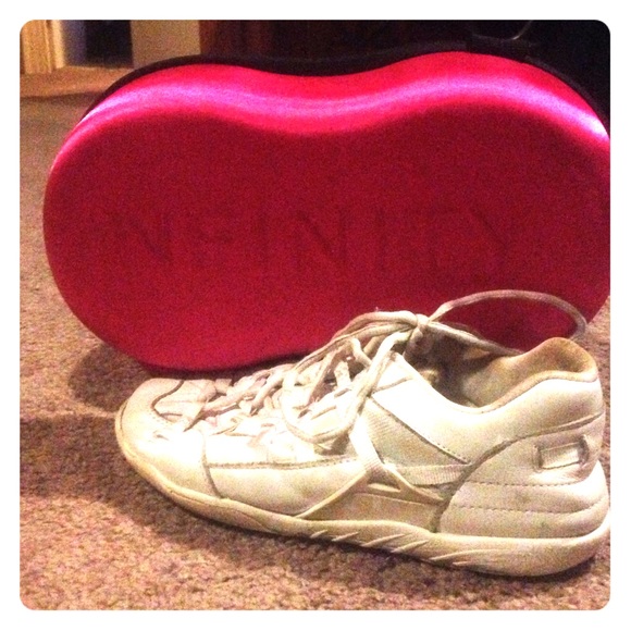 Nfinity white athletic cheer tumbling shoes