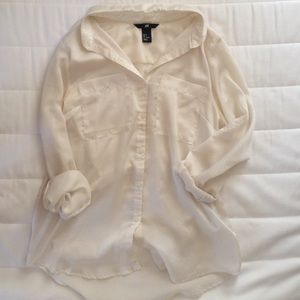 Satin button down blouse