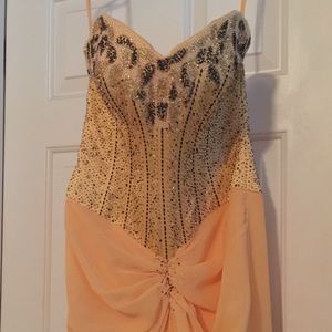 Yellow Beaded Prom Gown