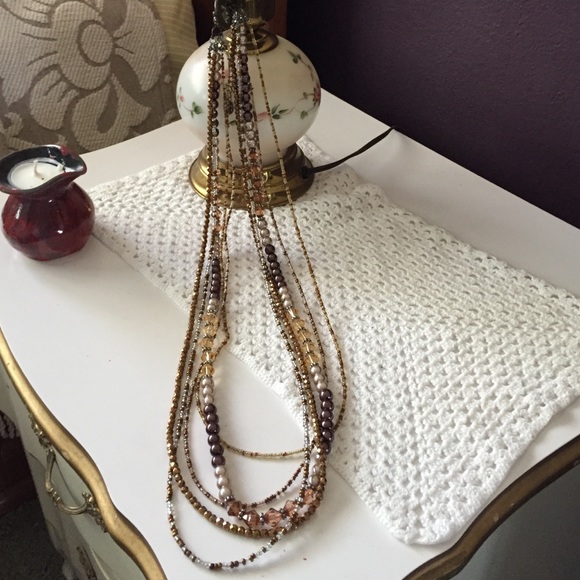 5 strains of beads make a lovely fall necklace