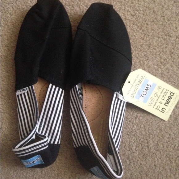 TOMS Shoes - TOMS Classic University Black Stripe Slip-On