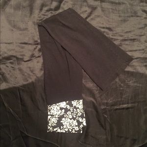 Floral fold over yoga pants