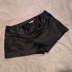 Black satin Low rise shorts
