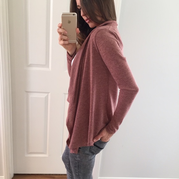 Sold • Soft Mauve Rose Open Cardigan - Picture 2 of 4
