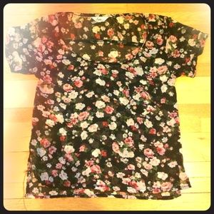 black floral blouse