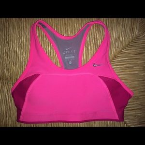Pink Nike sports bra