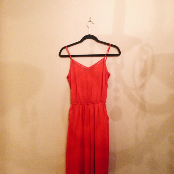 Red Flared Jumpsuit
