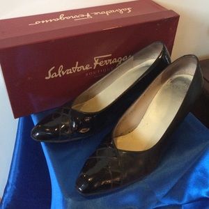 Ferragamo Patent &  calf Leather Pumps