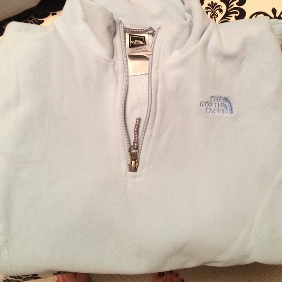Girls XL north face fleece 1/4 zip baby blue