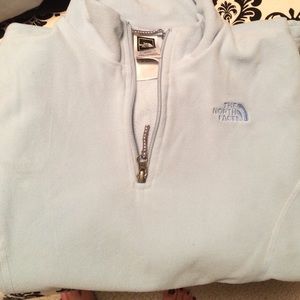 Girls XL north face fleece 1/4 zip baby blue