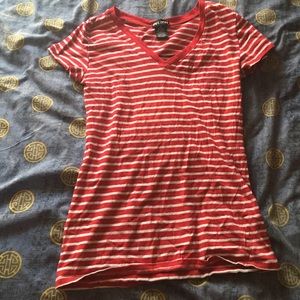 Red and White Striped Tee