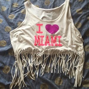 Fringe I ❤️ Miami Crop Top