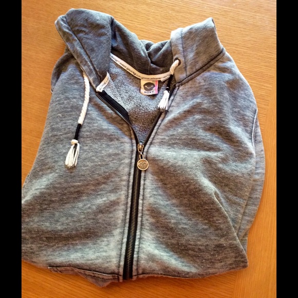Roxy grey zippered hoodie.
