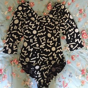 Lazy Oaf x Nasty Gal printed bodysuit size Small