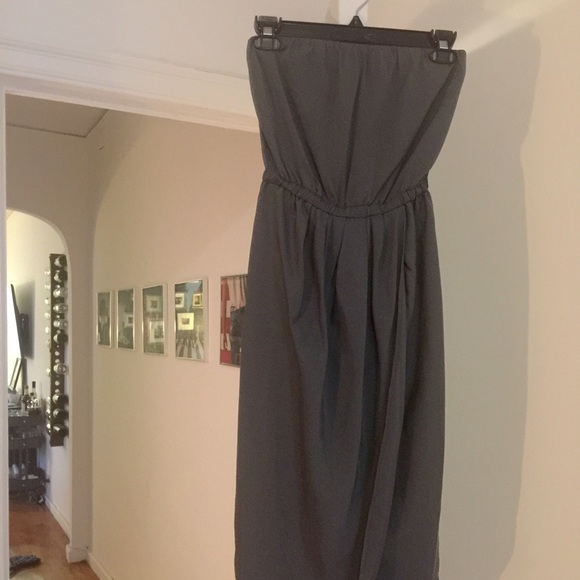 Cynthia Vincent grey strapless dress