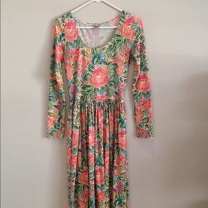 Fun and floral maxi-length dress